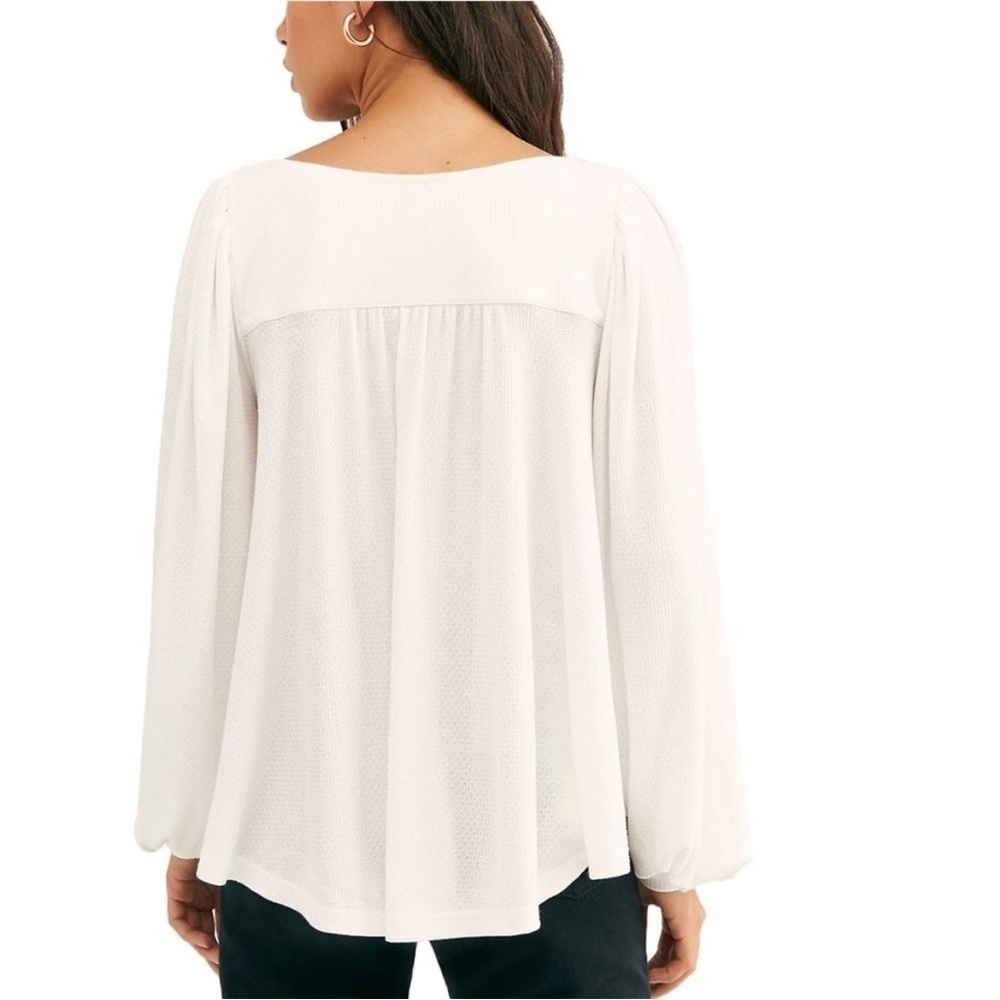 Free People Devin Textured Knit Top Bell Sleeve - Picture 2 of 4